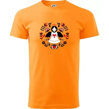 Pánské tričko Folklor - Andělíček - Klasické pánské triko vyšší gramáže - 4XL ( Tangerine orange )