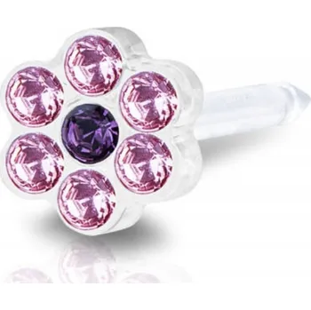 Náušnice Klasické Náušnice Blomdahl růžové, z lékařského plastu, kytičky, hypoalergenní