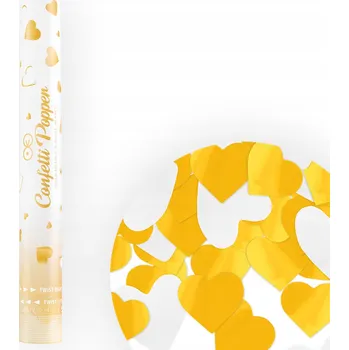 Konfeta PartyPal tuba s konfetami - srdíčka zlatá