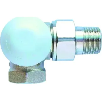 Ventil HERZ Termostatický ventil TS-98-VHF, 1/2" úhlový levý, M30x1,5 s přednastavením,šedá krytka