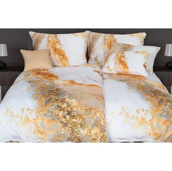 Povlečení Glamonde Tami béžové 140 x 200, 70 x 90 cm zipový uzávěr