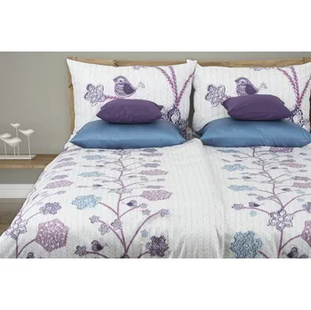 Povlečení Glamonde Agostina fialové 140 x 200, 70 x 90 cm zipový uzávěr