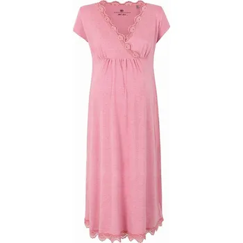 Dámské noční prádlo Dámská růžová těhotenská noční s pupínkem, vel. XL