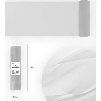 Obraz ORGANZA HLADKÁ STŘÍBRNÁ DEKORACE NA SVATBA NAROZENINY ROLKA 0,16x9m