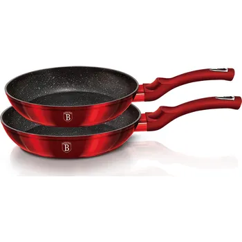 Pánev Berlinger Haus 2dílná sada pánví s mramorovým povrchem METALLIC LINE BURGUNDY EDITION 19086 BH/1612NF