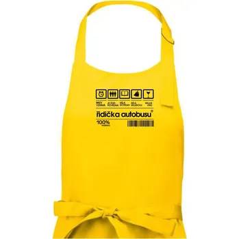 Kuchyňská zástěra Čárový kód řidička autobusu - Dámská zástěra na vaření - Univerzální velikost ( Žlutá )