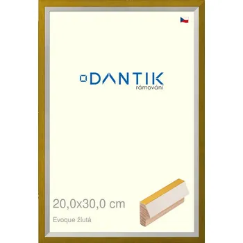 Rám na obraz DANTIK rámeček 20x30 | EVOQUE žlutá (Sklo Čiré) (Vyrobeno s láskou u nás v DANTIKU)