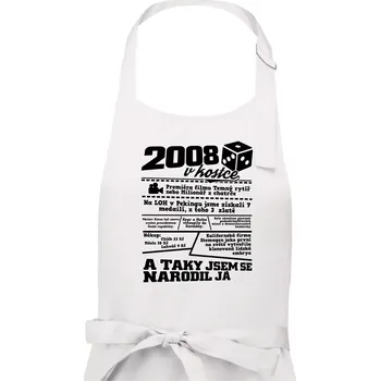 Kuchyňská zástěra 2008 v kostce - Pánská zástěra na vaření - Univerzální velikost ( Bílá )