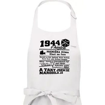 Kuchyňská zástěra 1944 v kostce - Dámská zástěra na vaření - Univerzální velikost ( Bílá )