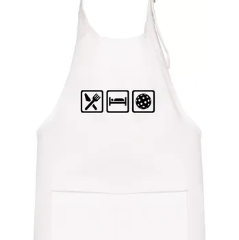 Kuchyňská zástěra Eat sleep florbal v řadě - Dětská zástěra na vaření - Univerzální velikost ( Bílá )
