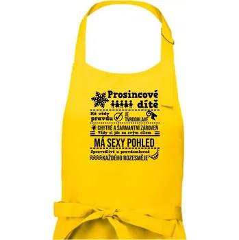 Kuchyňská zástěra Narozeniny prosinec - Dámská zástěra na vaření - Univerzální velikost ( Žlutá )
