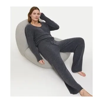 Dámské kalhoty Triumph Kalhoty z materiálu Amourette Cozy 10225058 Šedá Regular Fit 38