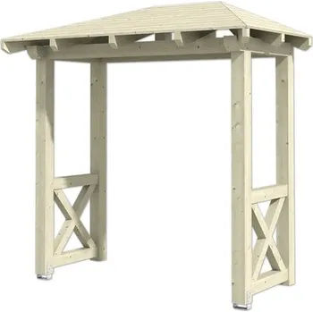 Stříška nad vchodové dveře Vchodová stříška Skanholz Wismar 4, 258x126 cm přírodní