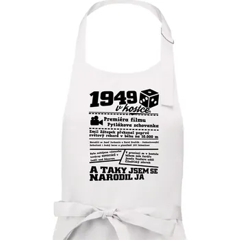 Kuchyňská zástěra 1949 v kostce - Pánská zástěra na vaření - Univerzální velikost ( Bílá )