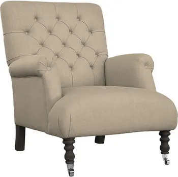 Křeslo Solenzara Čalouněné křeslo Maya Armchair - NL-7701 Látkové čelounění: TP-103 světle šedá, Povrchová úprava nohou: Graywash L.Oak P815A