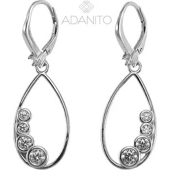 Náušnice Stříbrné visací náušnice se zirkony