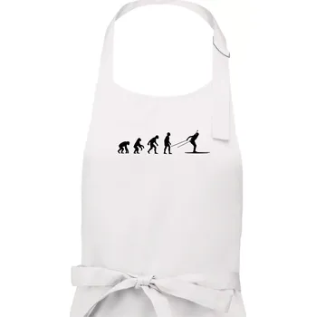 Kuchyňská zástěra Biathlon Evoluce Běh - Pánská zástěra na vaření - Univerzální velikost ( Bílá )