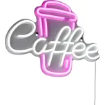 Trio Leuchten R23751100 COFFEE - Nástěnné neonové svítidlo s kabelem do zásuvky, LED 5W, 40 x 30cm (Neonové světlo na zeď, nápis COFFEE)