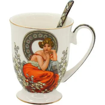 Home Elements Hrnek se lžičkou 280 ml, Mucha světlý