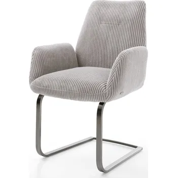 Jídelní židle DELIFE Jídelní židle Zoa-Flex plyšový manšestr stříbrně šedá jídelní židle plochá grafit taštičkové pružiny