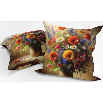 Povlak na dekorativní polštářek Povlak na polštářek Květy ve váze