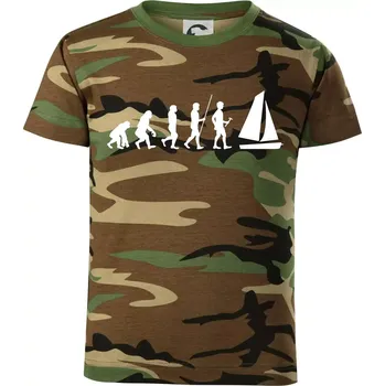 Chlapecké oblečení Evoluce plachtění - Dětské maskáčové triko - 134 cm/8 let ( Hnědý maskáč )