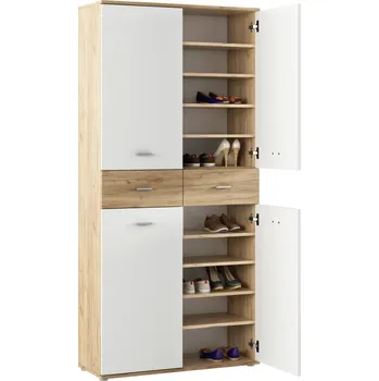 Botník Slevadoma Botníková skříň / Botník VILOT | BÍLÝ / DUB ARTISAN