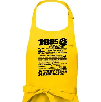 Kuchyňská zástěra 1985 v kostce - Dámská zástěra na vaření - Univerzální velikost ( Žlutá )