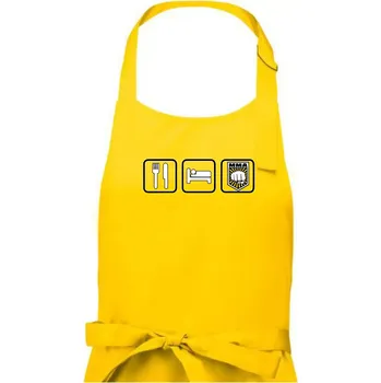 Kuchyňská zástěra Eat sleep MMA v řádku - Pánská zástěra na vaření - Univerzální velikost ( Žlutá )
