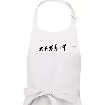 Kuchyňská zástěra Evoluce běhu - běžky - Dámská zástěra na vaření - Univerzální velikost ( Bílá )
