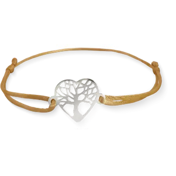 Náramek Yoowey Šňůrkový náramek stříbrný strom života KA5014