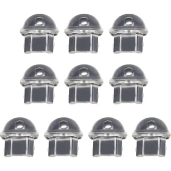 PVC protiprachová zástrčka pro Android 1,0 x 0,9 cm 10 ks Průhledná ochranná krytka Nabíjecí port Mobilní telefon Zástrčka Přívěsek Příslušenství