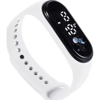 Chytré hodinky Dětské digitální hodinky s LED displejem Barevné silikonové hodinky pro děti Voděodolné náramkové hodinky s časem datem a teplotou bílá