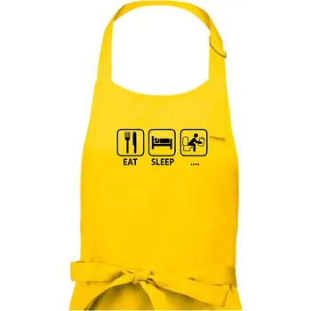 Kuchyňská zástěra Eat sleep záchod - Pánská zástěra na vaření - Univerzální velikost ( Žlutá )