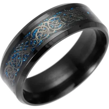 Prsten Pánský černý prsten s ornamentem 9