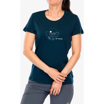 Dámské tričko s potiskem Vaude Cyclist T-Shirt V - dark sea/blue