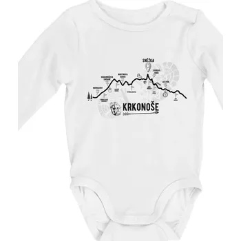 Kojenecký body Profil Krkonoše - Body kojenecké s dlouhým rukávem - Dlouhý r. do 3 měs ( Bílá )