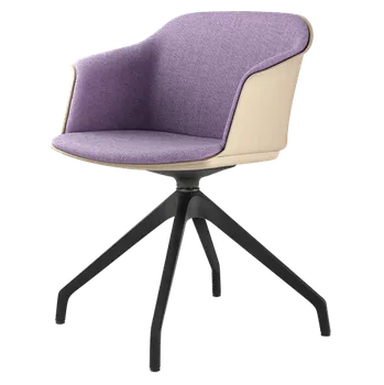 Otočná židle Wave 032,F90-BL (4-ramenný nylonový kříž černý, kluzáky, plastový korpus s vnitřním čal