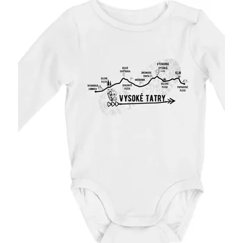 Kojenecký body Vysoké Tatry - profil cesty - Body kojenecké s dlouhým rukávem - Dlouhý r. do 3 měs ( Bílá )