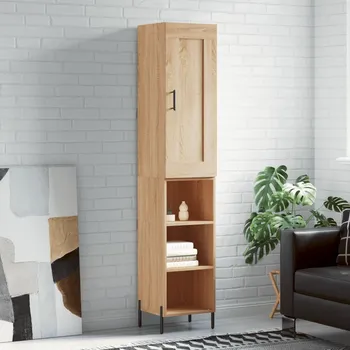 přebalovací pult a komoda Skříň highboard dub sonoma 34,5 x 34 x 180 cm kompozitní dřevo Hnědá3200332