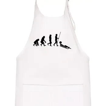 Kuchyňská zástěra Evoluce jízdy na bobu - Dětská zástěra na vaření - Univerzální velikost ( Bílá )