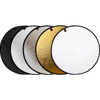 Selfie tyč Skládací kulatý fotografický reflektor 5v1 110cm Přenosný vícediskový difuzér s taškou Venkovní focení Portréty Produktová fotografie Studio