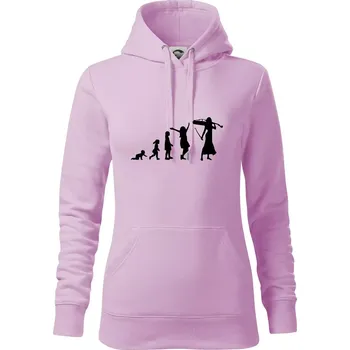 Dámská mikina Evoluce cellistka - Mikina dámská Cape s kapucí - S ( Orchid )