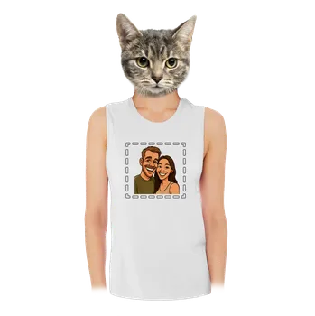 Bastard Karikatura z vlastní fotky dámské tílko volné White