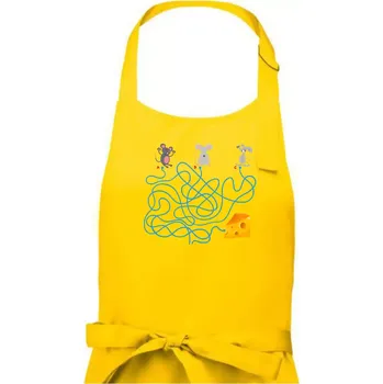Kuchyňská zástěra Myší cesta hlavolam - Pánská zástěra na vaření - Univerzální velikost ( Žlutá )