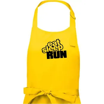 Kuchyňská zástěra Eat sleep run velké - Pánská zástěra na vaření - Univerzální velikost ( Žlutá )
