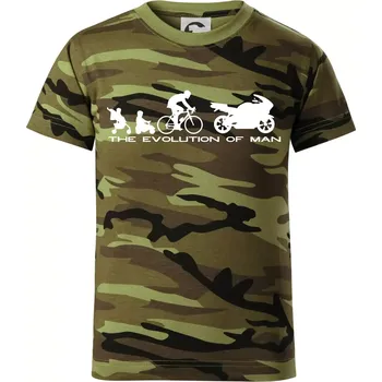 Evolution of man (supersport) - Dětské maskáčové triko - 122 cm/6 let ( Zelený maskáč )