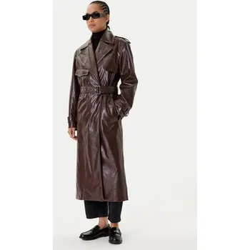 Dámský kabát HUGO Kabát pro přechodné období Malitte-1 50542286 Hnědá Relaxed Fit 42