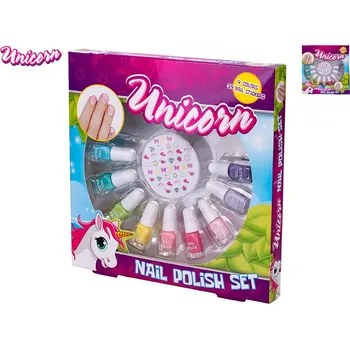 Lak na nehty Unicorn sada laků na nehty 2,1 ml 9 ks a nálepek na nehty