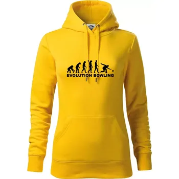 Dámská mikina Evoluce bowling - Mikina dámská Cape s kapucí - XS ( Žlutá )